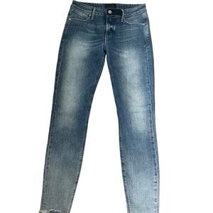 RtA Denim Skinny Leg Jeans Raw Hem Size 26